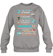 Load image into Gallery viewer, Crocheting Everywhere Black Quote T-Shirt Sweatshirt