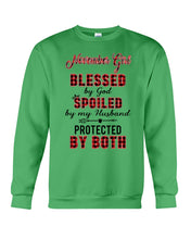 Load image into Gallery viewer, November Girl Blessed By Girl Spoiled By Husband Quote T-Shirt Sweatshirt