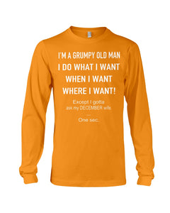 Grumpy Old Man December Wife Black Quote T-Shirt Unisex Long Sleeve