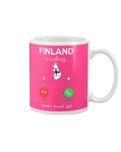Load image into Gallery viewer, Finland Is Calling Funny Elf Christmas T-Shirt Mug