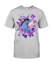 Load image into Gallery viewer, Donkey Loves Purple Flowers Custom T-Shirt Guys Tee