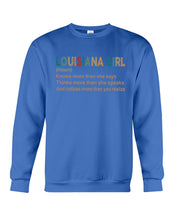 Load image into Gallery viewer, Louisiana Girl Knows More Than She Says Funny T-Shirt Sweatshirt