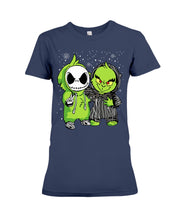Load image into Gallery viewer, Cute Little Jack Skellington Grinch Best Friend Christmas Gift Shirt Ladies Tee