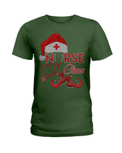 Load image into Gallery viewer, Merry Christmas Nurse Claus Black T-Shirt Ladies Tee