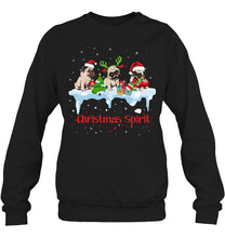 Load image into Gallery viewer, Pug Christmas Gift Black T-Shirt Sweatshirt