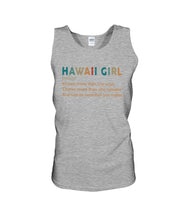 Load image into Gallery viewer, Hawaii Girl Knows More Than She Says Funny T-Shirt Unisex Tank Top
