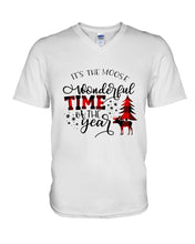Load image into Gallery viewer, Funny Moose Wonderful Time Christmas Gift For Family Guys V-Neck