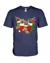 Load image into Gallery viewer, Yorkies In The Socks For Yorkie Lovers Christmas Gift Guys V-Neck