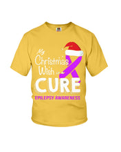 Load image into Gallery viewer, Epilepsy Awareness - My Christmas Wish Is A Cure Youth Tee