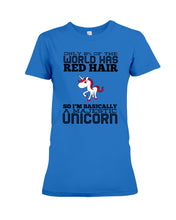 Load image into Gallery viewer, Redhead Unicorn Gift For Fans Funny T-Shirt Ladies Tee