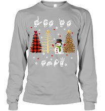 Load image into Gallery viewer, Let It Snow Christmas Snowman Asl Gift Tee Unisex Long Sleeve