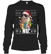 Load image into Gallery viewer, Grumpy Cat Ugly Sweater Christmas Lights Shirt Unisex Long Sleeve