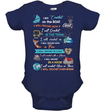 Load image into Gallery viewer, Crocheting Everywhere Black Quote T-Shirt Baby Onesie
