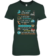 Load image into Gallery viewer, Crocheting Everywhere Black Quote T-Shirt Ladies Tee