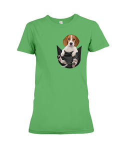 Beagle In The Pocket Funny T-Shirt Ladies Tee