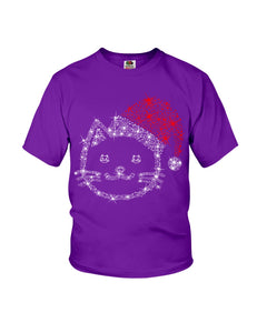 Cute Cat Face Christmas Gift For Cat Lovers T-Shirt Youth Tee