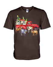 Load image into Gallery viewer, Merry Christmas In Town Cow Lovers Gift For Farmers Guys V-Neck