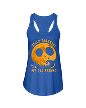 Load image into Gallery viewer, Darkness My Old Friend Halloween T-Shirt Ladies Flowy Tank