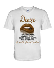 Load image into Gallery viewer, Denise A Mouth She Can't Control Quote T-Shirt Guys V-Neck