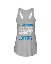 Load image into Gallery viewer, Down Syndrome Lottery Black T-Shirt Gift Ladies Flowy Tank