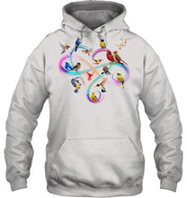 Load image into Gallery viewer, Bird Colorful Infinity Sign Hoodie