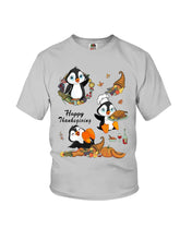 Load image into Gallery viewer, Penguin Happy Thanksgiving Gift For Kids Youth Tee