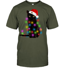 Load image into Gallery viewer, Cat Merry And Bright New Guys Tee