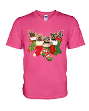 Load image into Gallery viewer, Yorkies In The Socks For Yorkie Lovers Christmas Gift Guys V-Neck