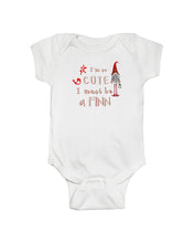 Load image into Gallery viewer, Finland Is Calling Funny Elf Christmas T-Shirt Baby Onesie