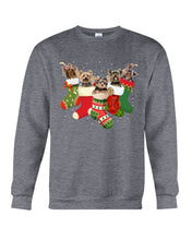 Load image into Gallery viewer, Yorkies In The Socks For Yorkie Lovers Christmas Gift Sweatshirt