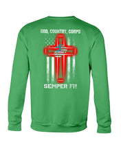 Load image into Gallery viewer, God Country Corps Semper Fi Black T-Shirt Sweatshirt