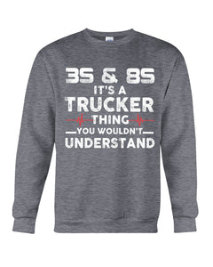 3S And 8S Trucker Lovers Black T-Shirt Sweatshirt