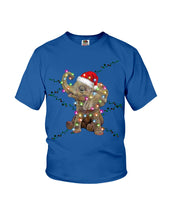 Load image into Gallery viewer, Elephant Color Light Christmas Gift Tee Youth Tee