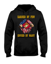Load image into Gallery viewer, Earned By Few Envied By Many Black T-Shirt Hoodie
