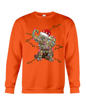 Load image into Gallery viewer, Elephant Color Light Christmas Gift Tee Sweatshirt
