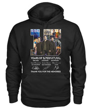 Load image into Gallery viewer, Supernatural 15 Years Anniversary Gift For Fan Black T-Shirt Hoodie