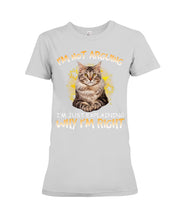 Load image into Gallery viewer, Cat Lovers T-Shirt Not Arguing Just Explaining Ladies Tee