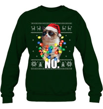 Load image into Gallery viewer, Grumpy Cat Ugly Sweater Christmas Lights Shirt Sweatshirt