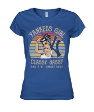Load image into Gallery viewer, Yankees Girl Classy Sassy Funny Gift T-Shirt Ladies V-Neck