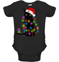Load image into Gallery viewer, Cat Merry And Bright New Baby Onesie