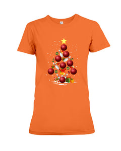 Bowling   Bowling Christmas Tree Christmas T-Shirt Ladies Tee