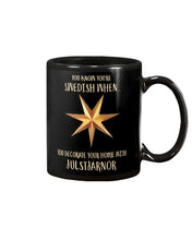 Load image into Gallery viewer, Christmas Star Swedish Julstarnor Black T-Shirt Mug