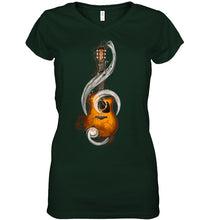 Load image into Gallery viewer, Guitar Note Ladies V-Neck