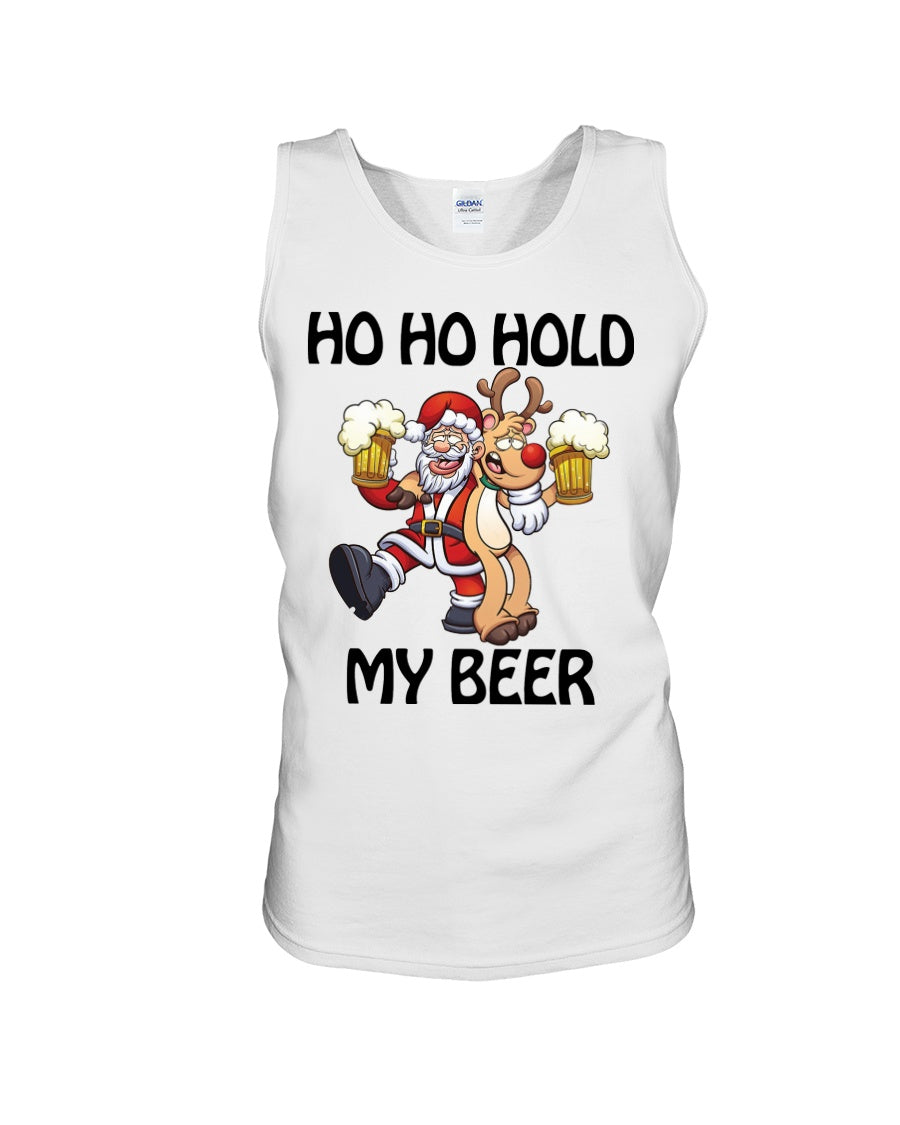 Santa Claus Funny Hold My Bear Christmas Gift For Friends Unisex Tank Top