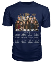 Load image into Gallery viewer, Outlander Tv Series 5 Years Anniversary 2014 - 2019 Autograph T-Shirt Guys Tee