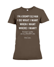 Load image into Gallery viewer, Grumpy Old Man January Wife Black Quote T-Shirt Ladies Tee