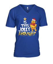 Load image into Gallery viewer, Winnie The Pooh Jolly Enough Funny Christmas Gift T-Shirt Guys V-Neck