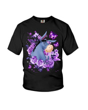 Load image into Gallery viewer, Donkey Loves Purple Flowers Custom T-Shirt Youth Tee