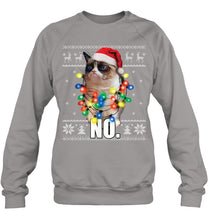 Load image into Gallery viewer, Grumpy Cat Ugly Sweater Christmas Lights Shirt Sweatshirt