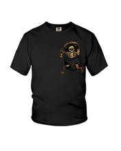 Load image into Gallery viewer, Scary Skeleton In Pocket Youth Tee